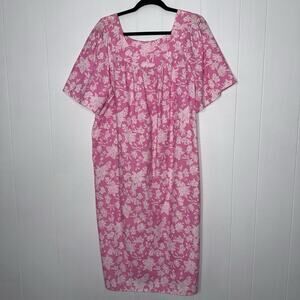 Kole Kole Hawaii Vintage Women’s Mumu Maxi Dress Pink Floral Size XL